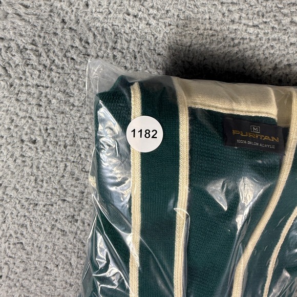 Vintage Puritan Cardigan Size Medium Green 100% Orlon Acrylic Sweater - Picture 8 of 8